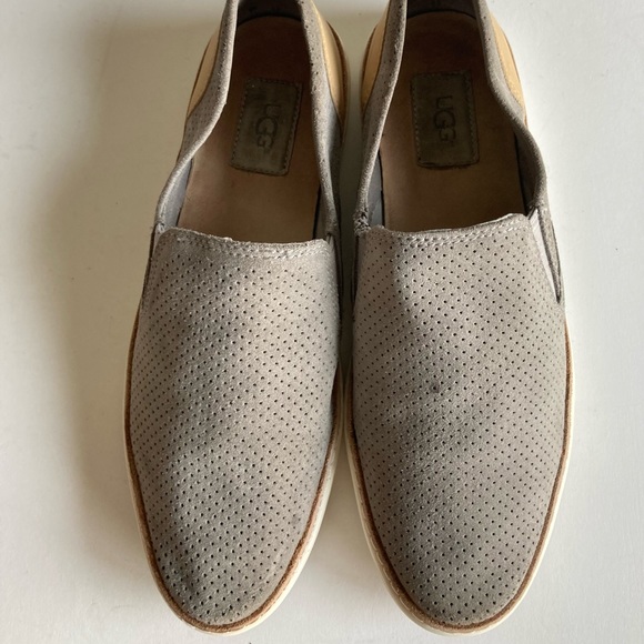 UGG Grey Suede Cream Leather Low Top Sneakers size 8 - Picture 9 of 15